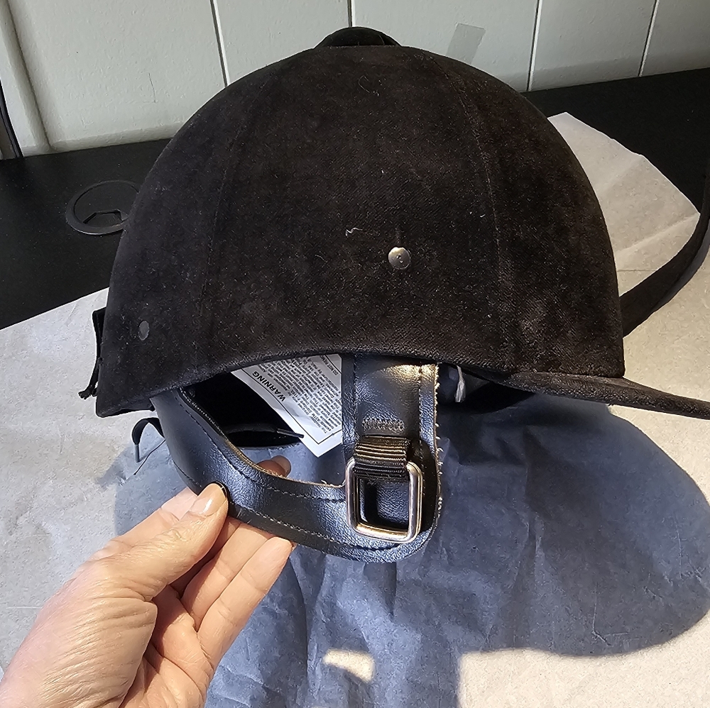 Vintage Lexington Saftey Products Blk Velvet Equestrian Horse Riding Helmet